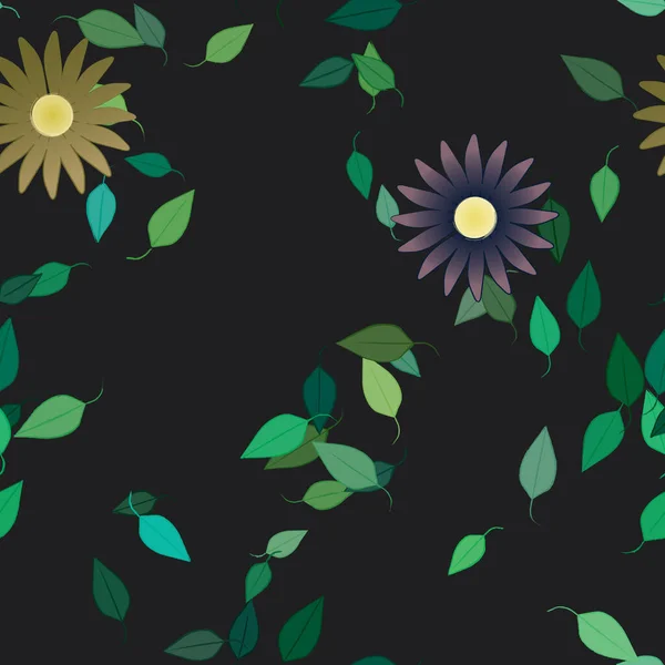 Schöne Florale Nahtlose Hintergrund Vektorillustration — Stockvektor