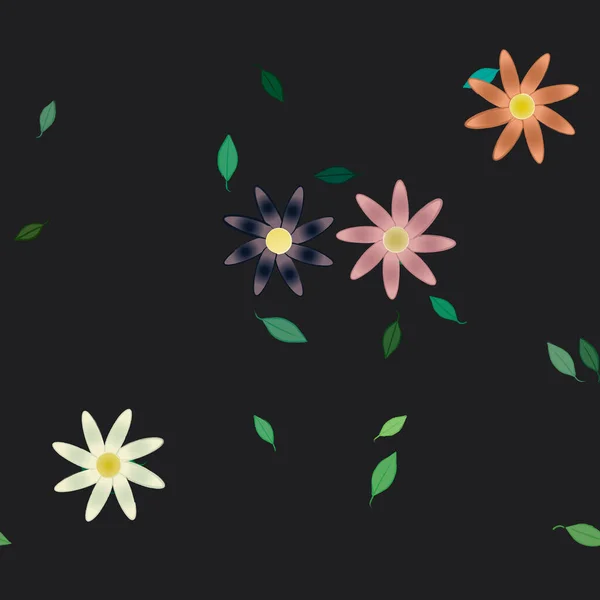 Frumos Fundal Floral Fără Sudură Ilustrație Vectorială — Vector de stoc