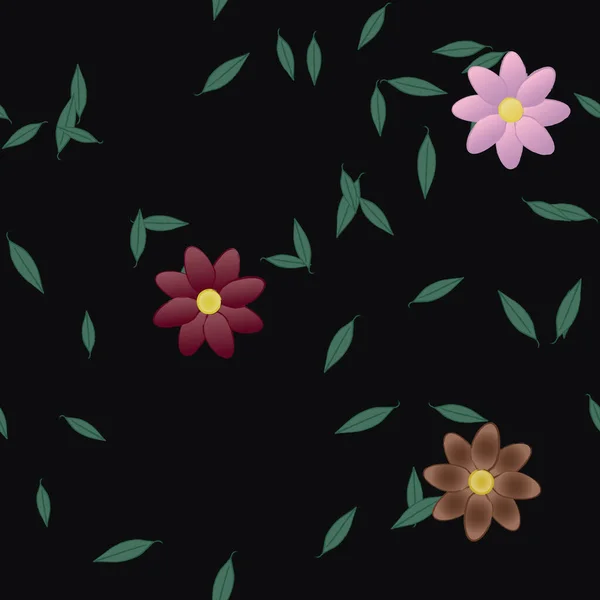 Fundo Sem Costura Floral Bonito Ilustração Vetorial — Vetor de Stock