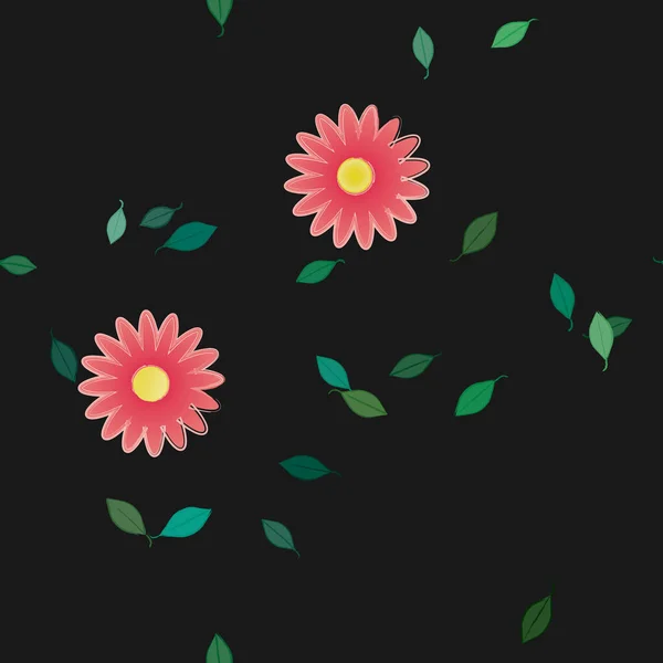 Fundo Sem Costura Floral Bonito Ilustração Vetorial — Vetor de Stock