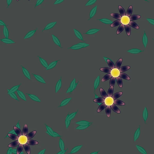 Fundo Sem Costura Floral Bonito Ilustração Vetorial —  Vetores de Stock