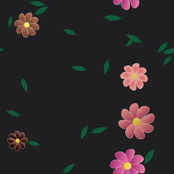 Fundo Sem Costura Floral Bonito Ilustração Vetorial — Vetor de Stock