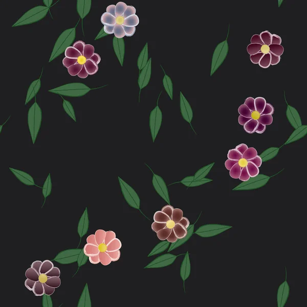 Schöne Florale Nahtlose Hintergrund Vektorillustration — Stockvektor