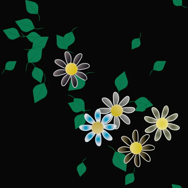 Hermoso Fondo Sin Costura Floral Ilustración Vectores — Vector de stock