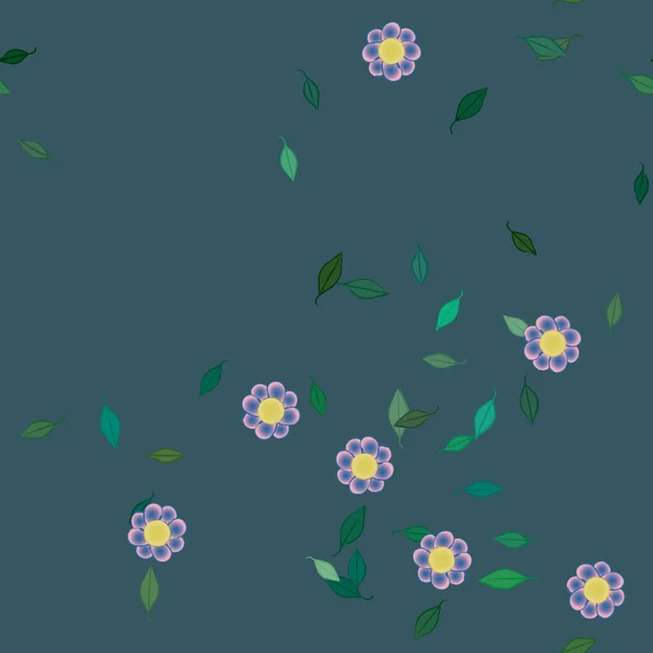 Fundo Sem Costura Floral Bonito Ilustração Vetorial — Vetor de Stock