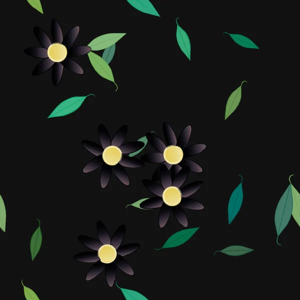 Fundo Sem Costura Floral Bonito Ilustração Vetorial — Vetor de Stock