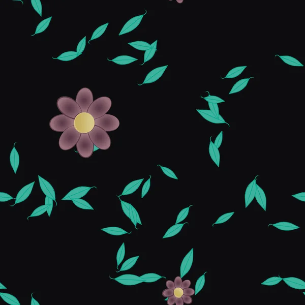 Fundo Sem Costura Floral Bonito Ilustração Vetorial — Vetor de Stock