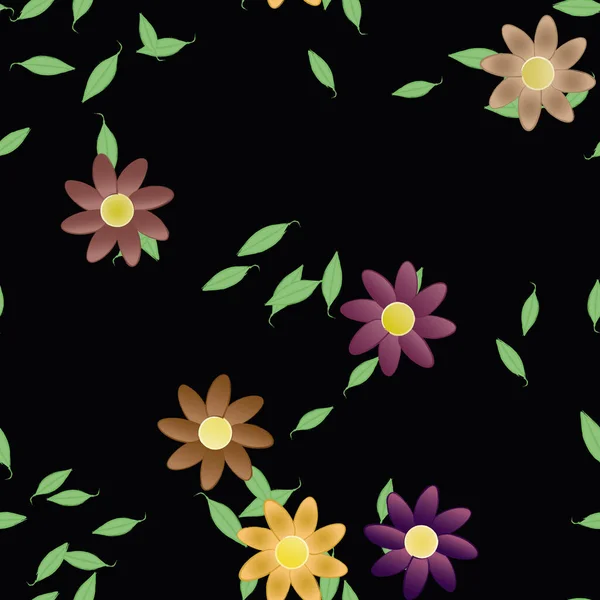 Fundo Sem Costura Floral Bonito Ilustração Vetorial —  Vetores de Stock