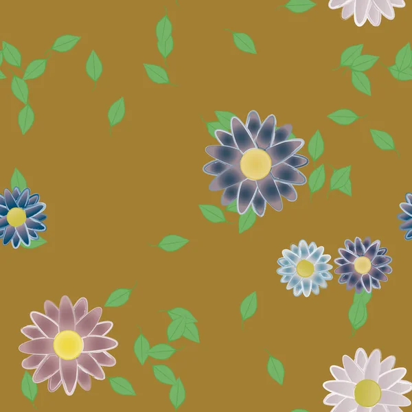 Fundo Sem Costura Floral Bonito Ilustração Vetorial —  Vetores de Stock