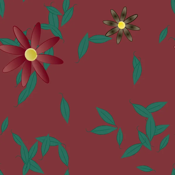 Fundo Sem Costura Floral Bonito Ilustração Vetorial — Vetor de Stock