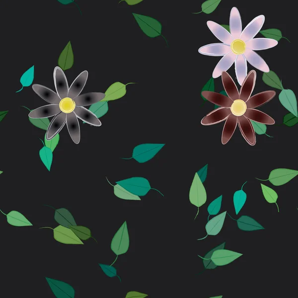 Fundo Sem Costura Floral Bonito Ilustração Vetorial — Vetor de Stock