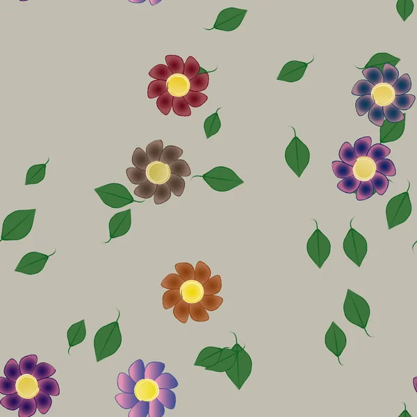 Schöne Florale Nahtlose Hintergrund Vektorillustration — Stockvektor