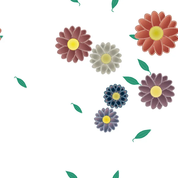 Schöne Florale Nahtlose Hintergrund Vektorillustration — Stockvektor