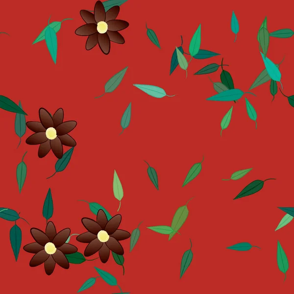 Fundo Sem Costura Floral Bonito Ilustração Vetorial — Vetor de Stock