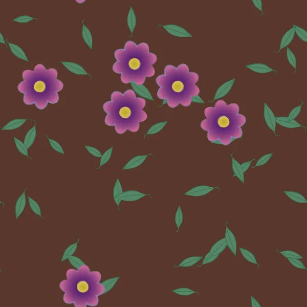 Fundo Sem Costura Floral Bonito Ilustração Vetorial — Vetor de Stock