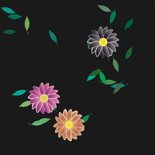 Schöne Florale Nahtlose Hintergrund Vektorillustration — Stockvektor