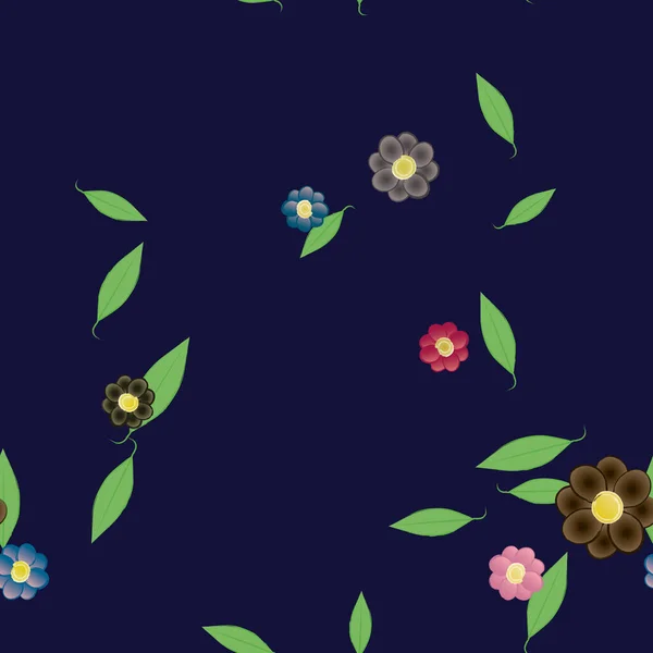 Fundo Sem Costura Floral Bonito Ilustração Vetorial — Vetor de Stock