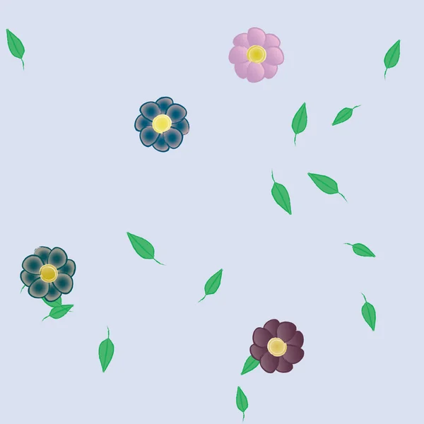 Fundo Sem Costura Floral Bonito Ilustração Vetorial — Vetor de Stock