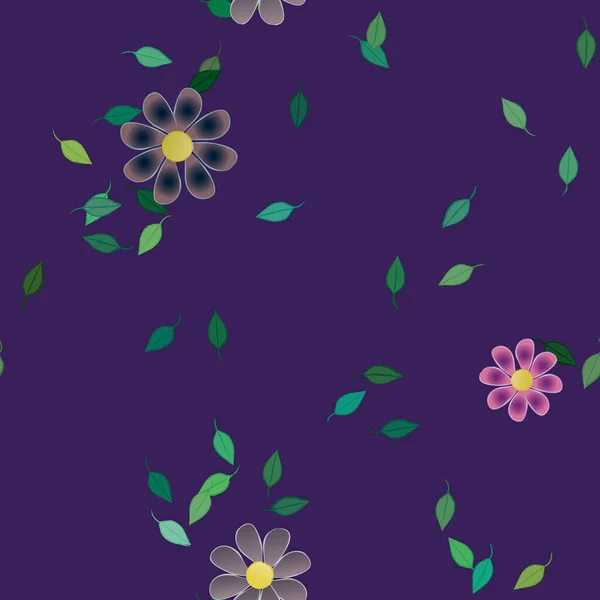 Fundo Sem Costura Floral Bonito Ilustração Vetorial — Vetor de Stock