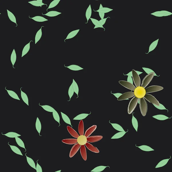 Fundo Sem Costura Floral Bonito Ilustração Vetorial — Vetor de Stock