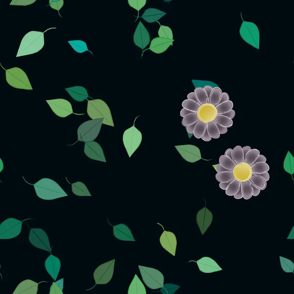 Fundo Sem Costura Floral Bonito Ilustração Vetorial — Vetor de Stock