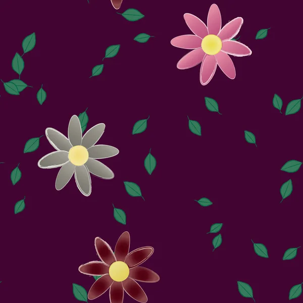 Fundo Sem Costura Floral Bonito Ilustração Vetorial — Vetor de Stock