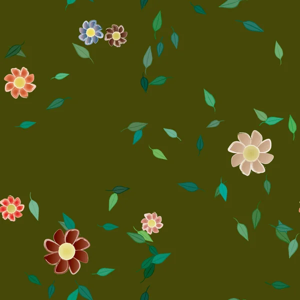 Fundo Sem Costura Floral Bonito Ilustração Vetorial — Vetor de Stock