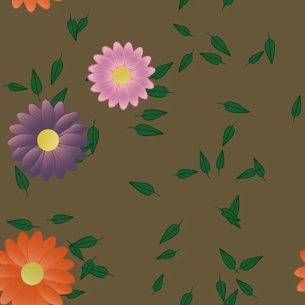 Fundo Sem Costura Floral Bonito Ilustração Vetorial — Vetor de Stock