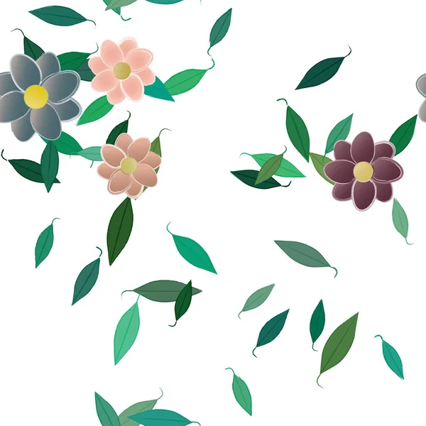 Fundo Sem Costura Floral Bonito Ilustração Vetorial — Vetor de Stock