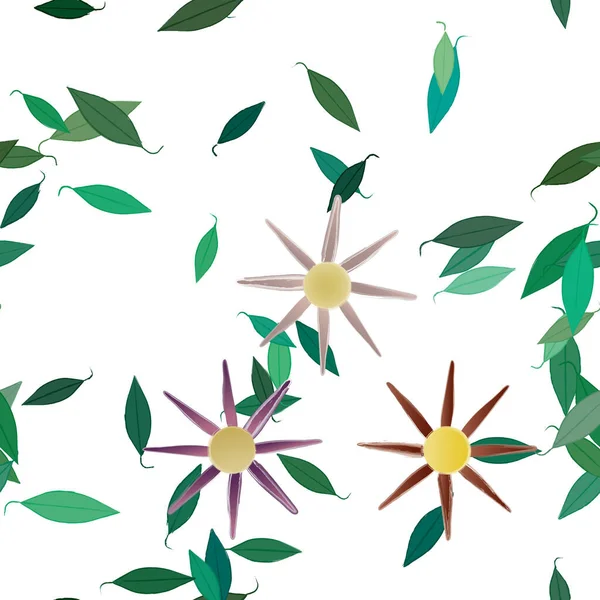 Schöne Florale Nahtlose Hintergrund Vektorillustration — Stockvektor