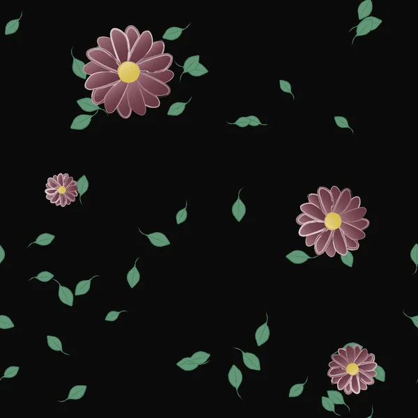 Fundo Sem Costura Floral Bonito Ilustração Vetorial — Vetor de Stock