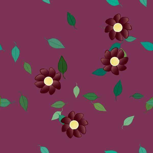 Fundo Sem Costura Floral Bonito Ilustração Vetorial — Vetor de Stock