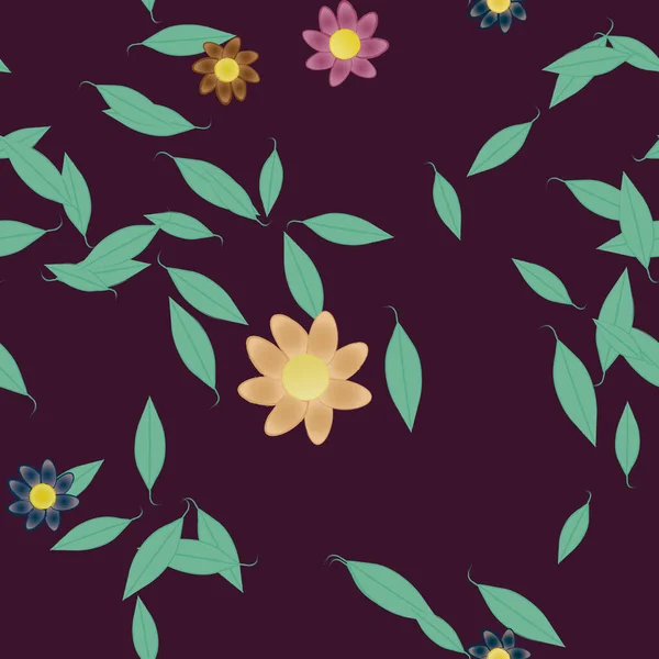 Hermoso Fondo Sin Costura Floral Ilustración Vectores — Vector de stock