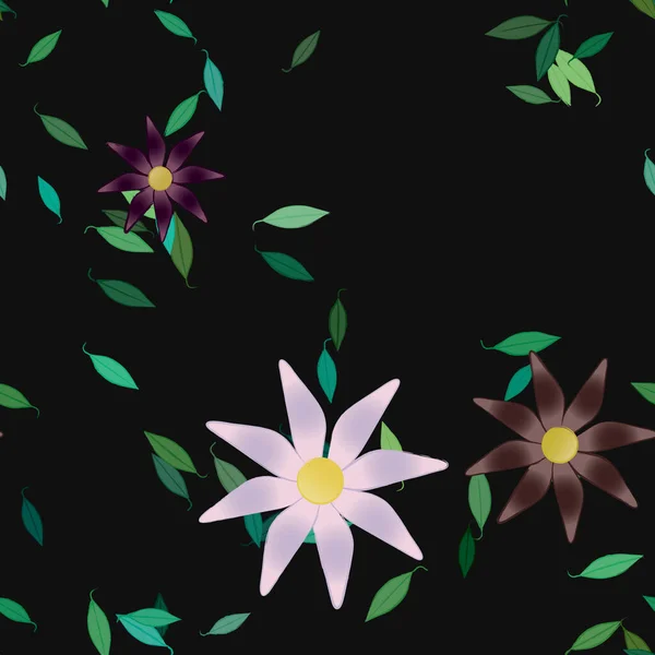 Hermoso Fondo Sin Costura Floral Ilustración Vectores — Vector de stock