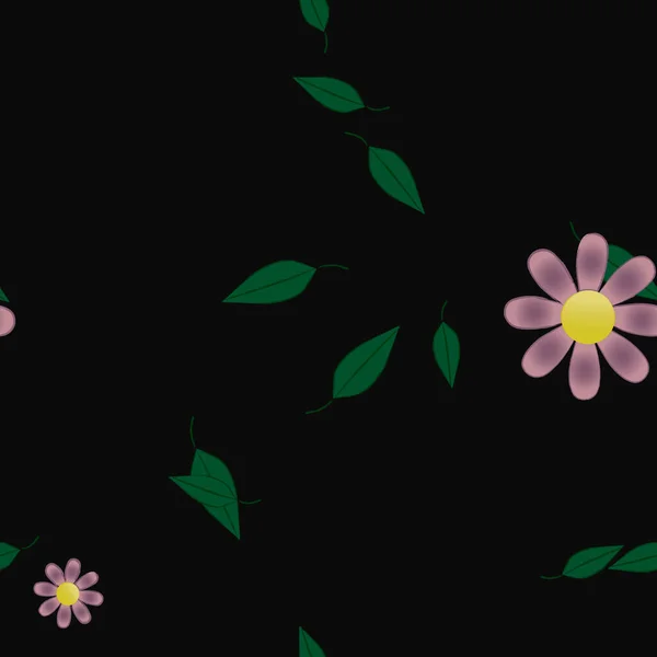 Fundo Sem Costura Floral Bonito Ilustração Vetorial —  Vetores de Stock