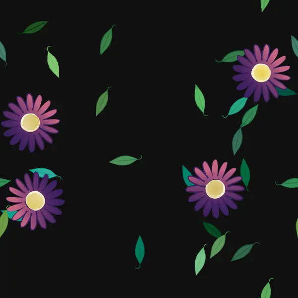 Schöne Florale Nahtlose Hintergrund Vektorillustration — Stockvektor