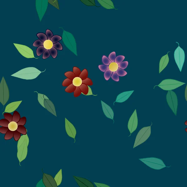 Fundo Sem Costura Floral Bonito Ilustração Vetorial — Vetor de Stock