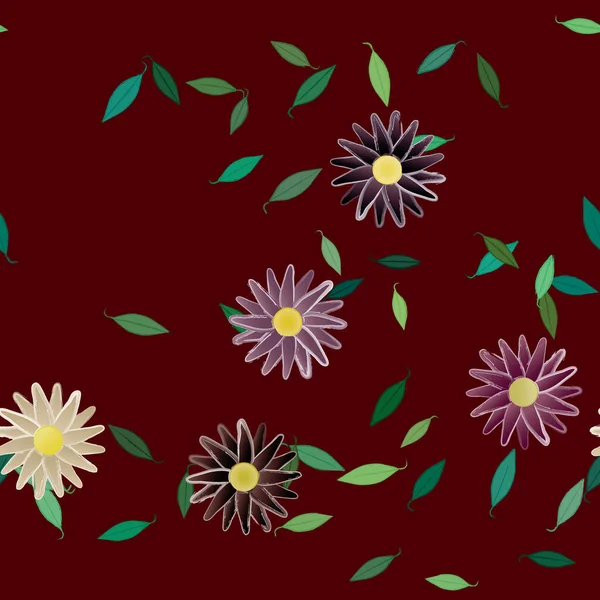 Frumos Fundal Floral Fără Sudură Ilustrație Vectorială — Vector de stoc