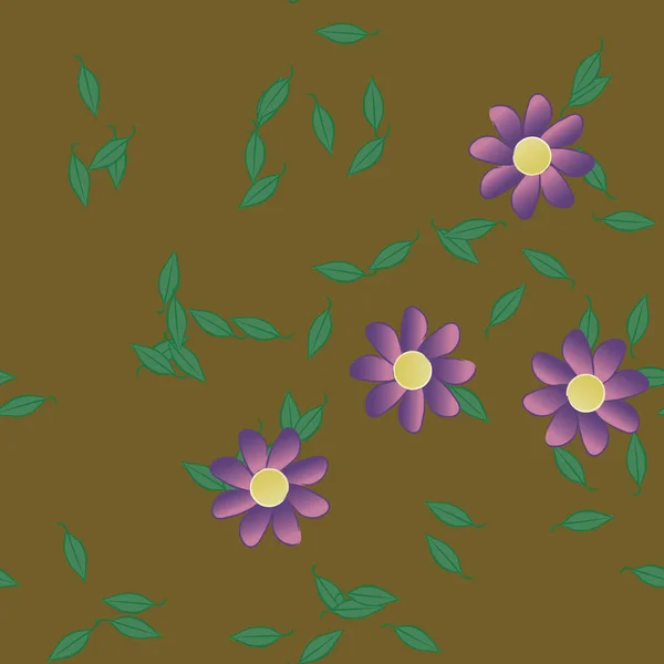 Fundo Sem Costura Floral Bonito Ilustração Vetorial — Vetor de Stock