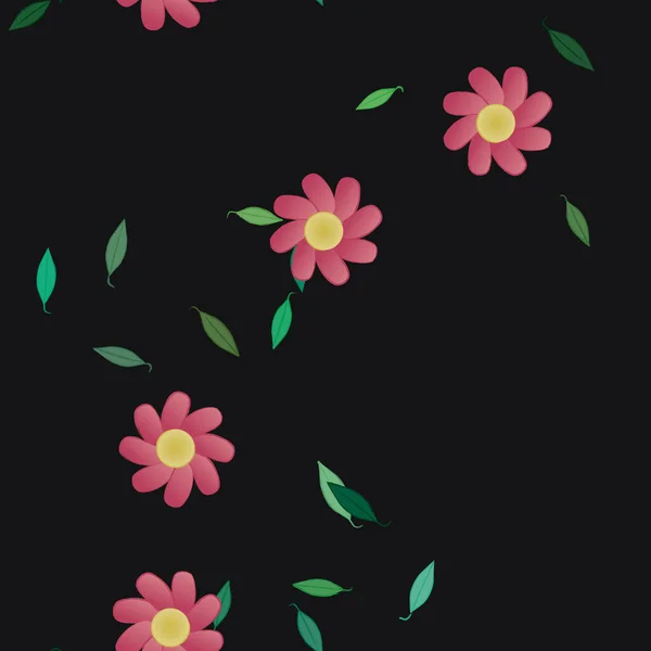 Fundo Sem Costura Floral Bonito Ilustração Vetorial —  Vetores de Stock