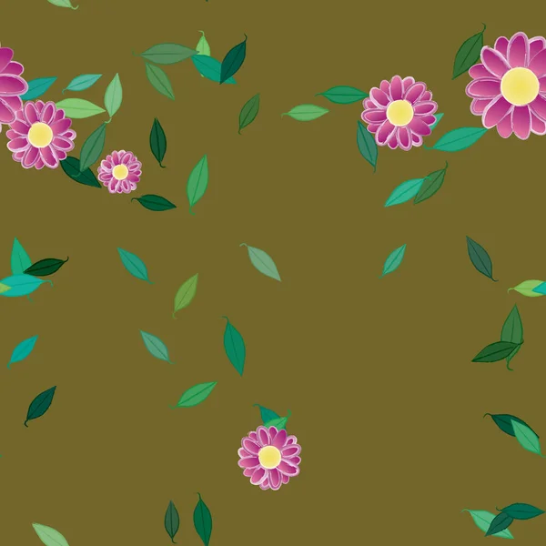 Hermoso Fondo Sin Costura Floral Ilustración Vectores — Vector de stock