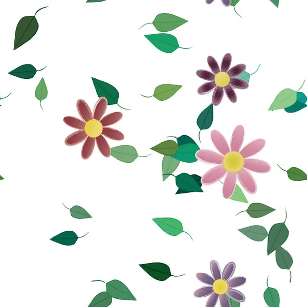 Schöne Florale Nahtlose Hintergrund Vektorillustration — Stockvektor