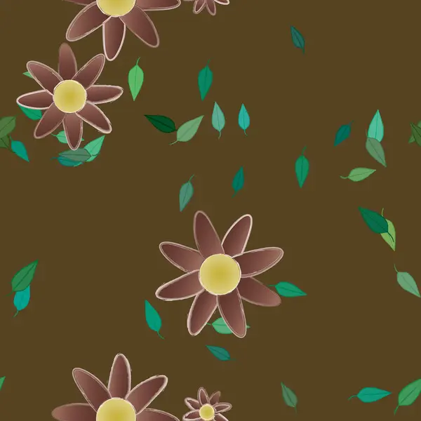 Mooie Bloemen Naadloze Achtergrond Vector Illustratie — Stockvector