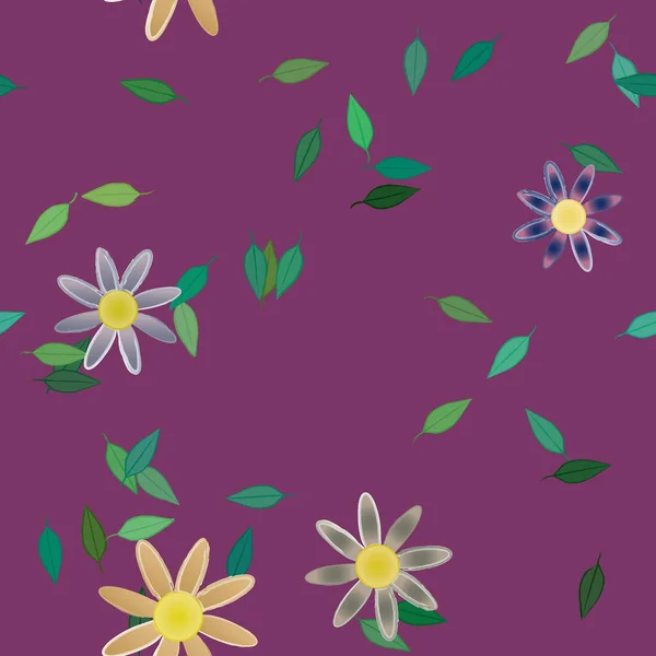 Fundo Sem Costura Floral Bonito Ilustração Vetorial — Vetor de Stock