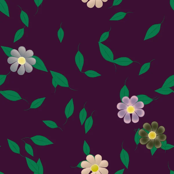 Fundo Sem Costura Floral Bonito Ilustração Vetorial — Vetor de Stock