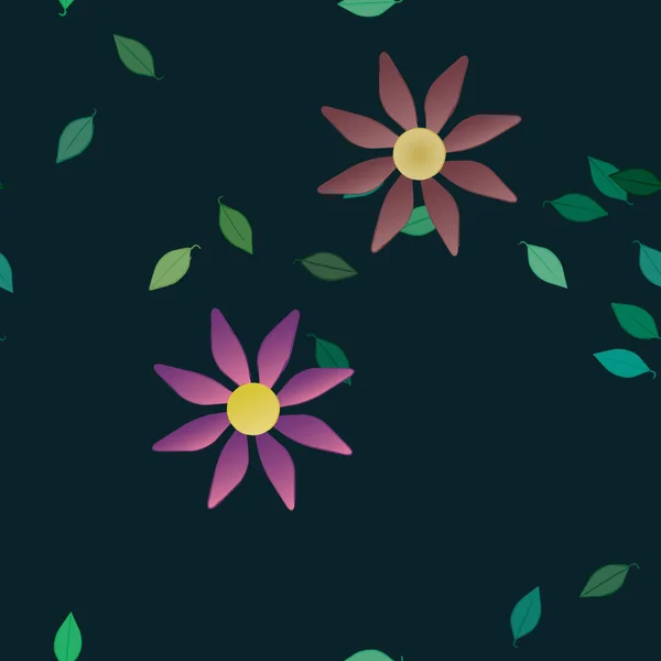 Schöne Florale Nahtlose Hintergrund Vektorillustration — Stockvektor