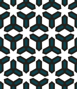 Süslü, soyut, dikişsiz desen, vektör illüstrasyonu