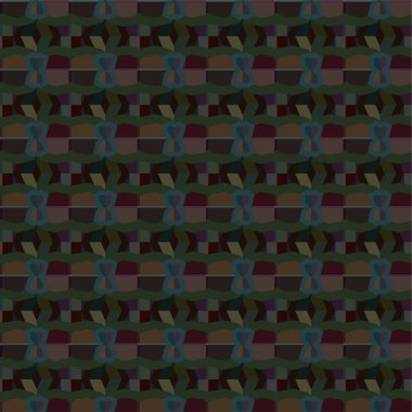 Süslü, soyut, dikişsiz desen, vektör illüstrasyonu