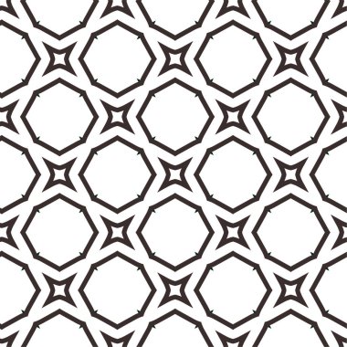 Siyah ve beyaz geometrik şekillerin kusursuz deseni. vektör illüstrasyonu