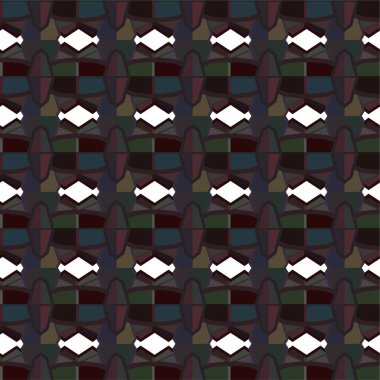 Süslü, soyut, dikişsiz desen, vektör illüstrasyonu